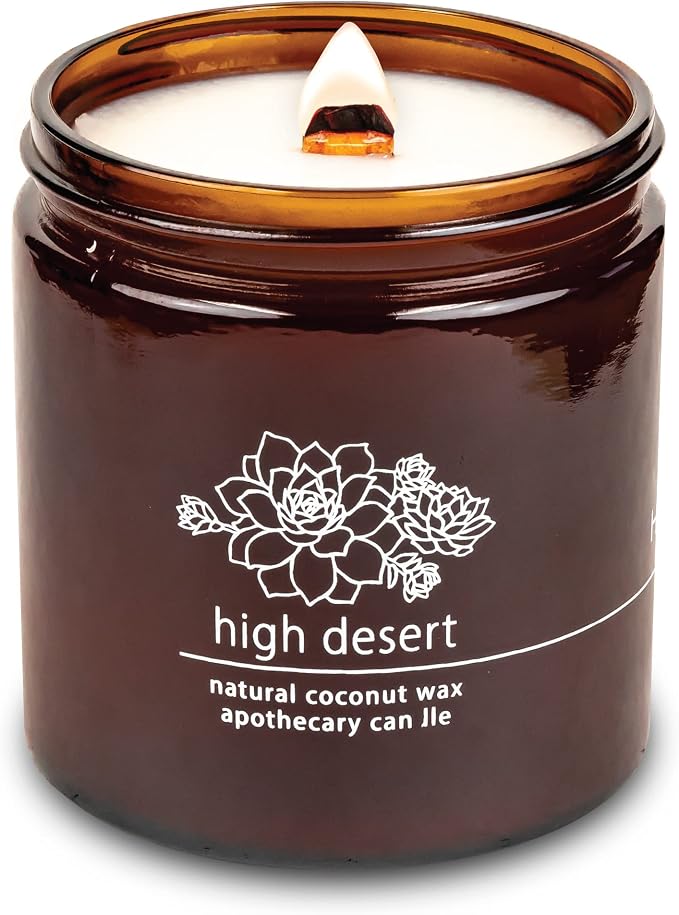 Hemlock Park High Desert Apothecary Scented Candle | Crackling Wood Wick, Botanical Fragrance & Coconut Apricot Wax | Up to 80 Hour Burn Time | 16 oz | Made in USA