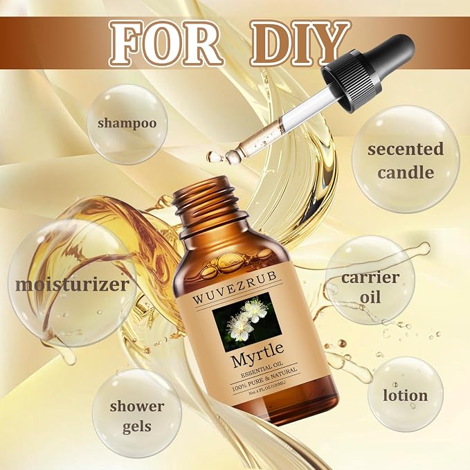 Myrtle Essential Oils 120ML, Pure Myrtle Essential Oil for Aromatherapy Diffuser - 4 Fl Oz