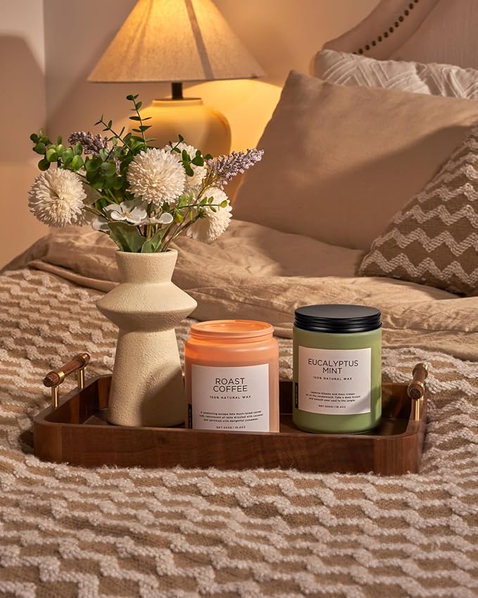 M&SENSE Coffee Scented Candles for Home, 19.4oz Soy Candles Non Toxic, 110 Hours Long Lasting Slow Burn, Home Smelling for Stress Relief Relaxation, Housewarming Gifts for Kitchen & Women Men