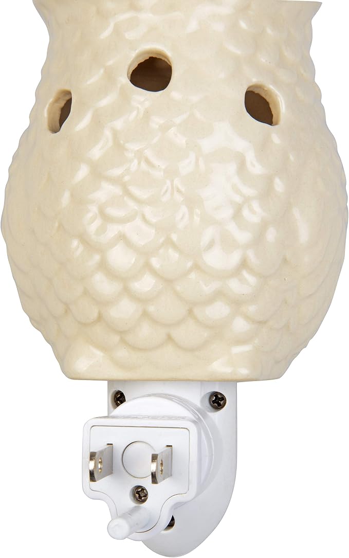 Owl Plug-in Fragrance Wax Melt Warmers (2Pk)- Electric Scented Candle Tart Warmer w 4 Cinnamon Cubes- Halogen Bulb Melts Wax & Fills Room w Fresh Scents & Night Light Glow- Holiday Xmas Must Have Gift