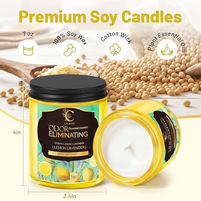 Lavender Odor Eliminating Candles, Pet Scented Candles for Home, Single Wick Soy Candle Gifts for Women, Men, Ideal for Creating Relaxing Atmosphere, Over 50 Hours of Burn Time