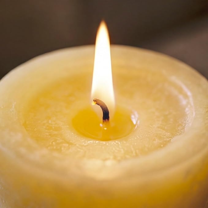 Aroma Naturals Orange and Lemongrass Essential Oil Scented Pillar Candle, Ambiance, 2.75 inch x 5 inch, Yellow
