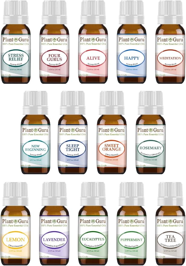 Essential Oil Set 7 Singles & 7 Blends 10 ml - 100% Pure Therapeutic Grade