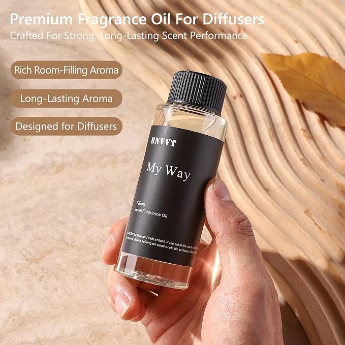My Way Diffuser Oil Inspired by the 1 Hotel Scent - Sandalwood Suede Soft Woods - Fragrance Oil Blend for Ultrasonic and Waterless Diffusers and Crafting - 120 mL