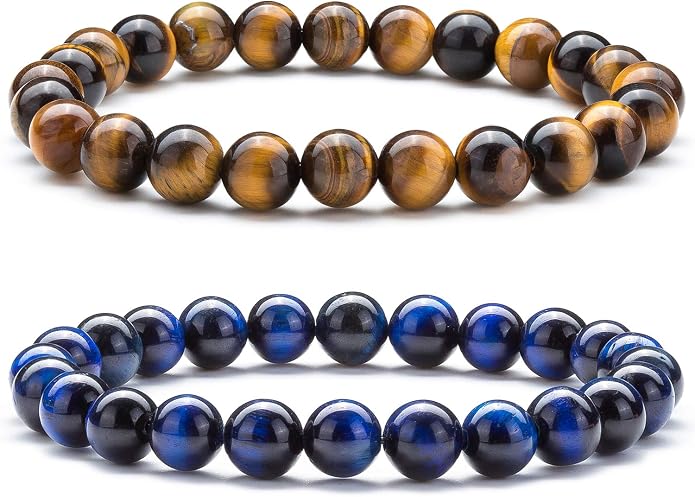 Men Women 8mm Natural Stone Lava Rock Diffuser Bracelet Elastic Yoga Agate Beads Bracelet Bangle