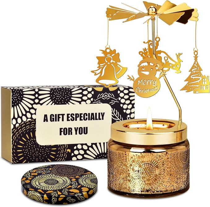 Nialnant Christmas Scented Candle Gifts for Table Decor,Home Party Room Holiday, Funny Rotating Scented Candle Gifts for Women,Best Friends,House Warming for New Home Decor