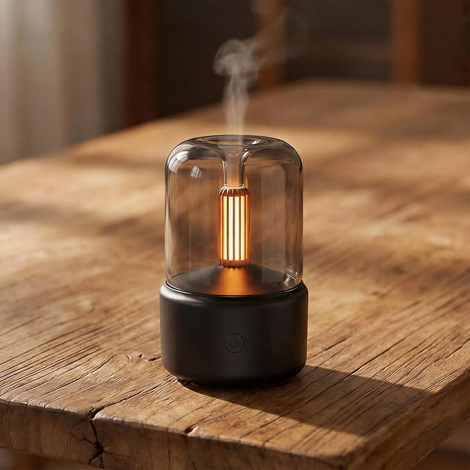 LONCIN Essential Oil Diffuser, 120ml Aromatherapy Diffuser with Auto Shut-Off Function, Ultrasonic Diffusers for Essential Oils, Cool Mist Humidifier with Warm Lights, for Home & Office