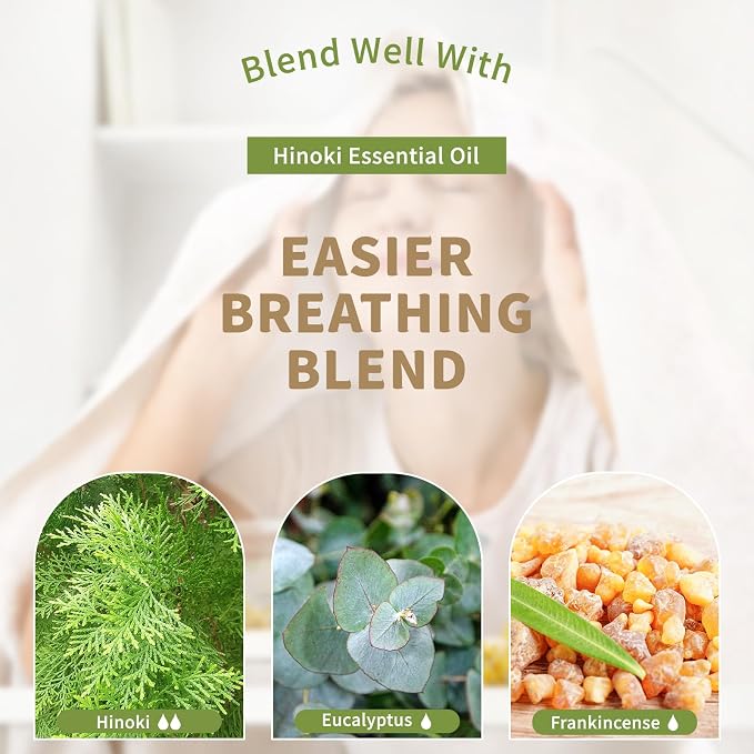 EUQEE Hinoki Essential Oil 118ml/4Fl Oz, Japanese Hinoki Oil Premium Natural Wood Scent Aromatherapy Oil with Glass Dropper for Meditation, Skincare, Diffuser, DIY Soap, Home Spa