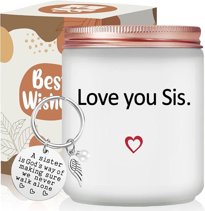 Sister Gifts from Sisters - Birthday Mothers Day Valentines Day Christmas Gift for Sister - Lavender Scented Candle