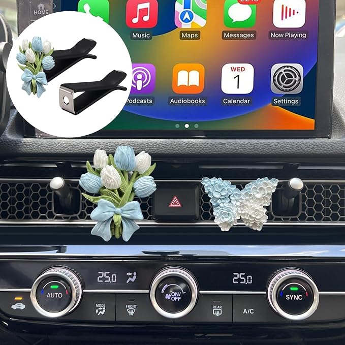 10 Pieces Square Head Car Vent Clips + 3 Adapters for 11th Gen Honda Civic, CRV, ZRV, Integra - Custom Fit Car Air Fresheners for Honeycomb Vents, 9mm Black - Car Dashboard Decorations, Car Ornaments