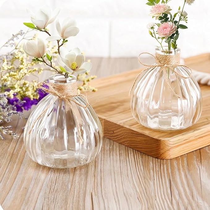 Clear Empty Glass Diffuser Bottle, Decorative Reed Diffuser Jar, Multipurpose Bud Vase, Decorative Floral Vase, DIY Replacement Bottle for Essential Oil Reed Diffuser, Home Fragrance & Craft Decor