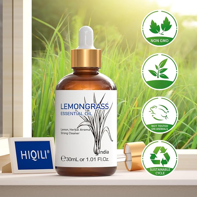 HIQILI Essential Oil - Lemongrass - 1.01 Fl. Oz