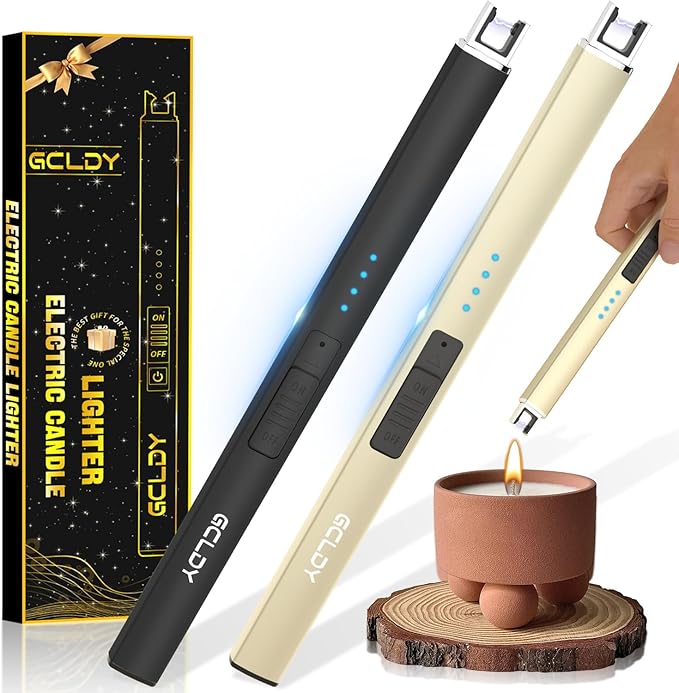2 Pack Electric Candle Lighter, Gifts for Her/Him, USB Arc Rechargeable Windproof Long Lighter for Candle, Best Stocking Stuffers 2025, Birthday Gift for Women Men Mom Wife Sister,Gift for Sister