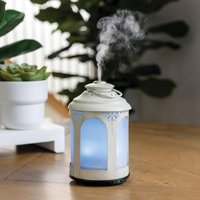 Airome Chelsea Medium Cut-Metal Essential Oil Diffuser|100 mL Humidifying Ultrasonic Aromatherapy Diffuser 8 Colorful LED Lights, Intermittent & Continual Mist, Auto Shut-Off