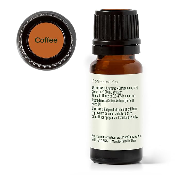 Plant Therapy Coffee Essential Oil 10 mL (1/3 oz), 100% Pure, Undiluted, Natural Aromatherapy, Rich, Cozy Aroma