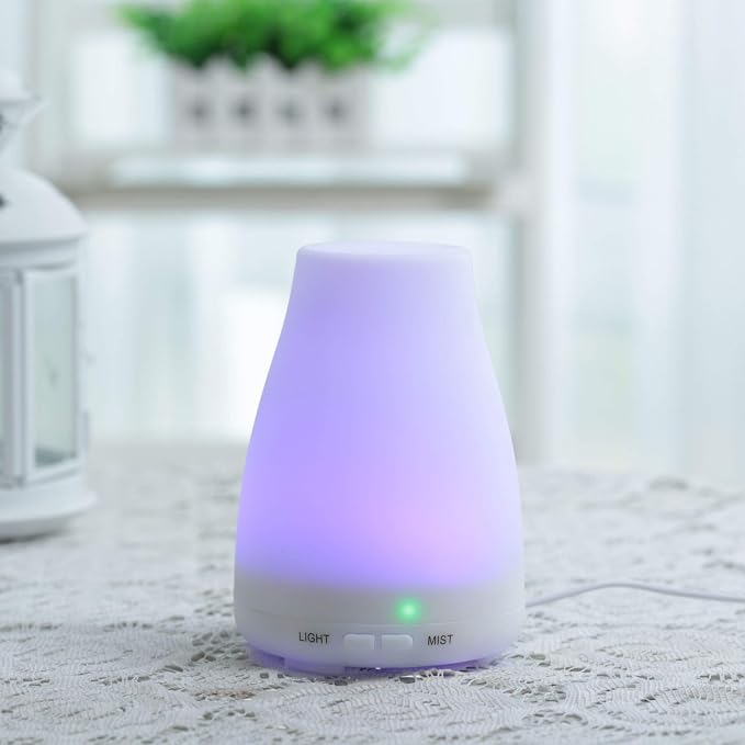 EcoGecko 4 Diffuser Units, Aromatherapy Essential Oil Diffuser, Aroma Oil Diffuser with Color Changing LED Lights