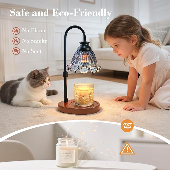 Candle Warmer Lamp with Timer, Christmas Decorations Indoor, Birthday Gifts for Women Mom, Warming Gifts for Office, Dorm, Apartment & New Home Decor