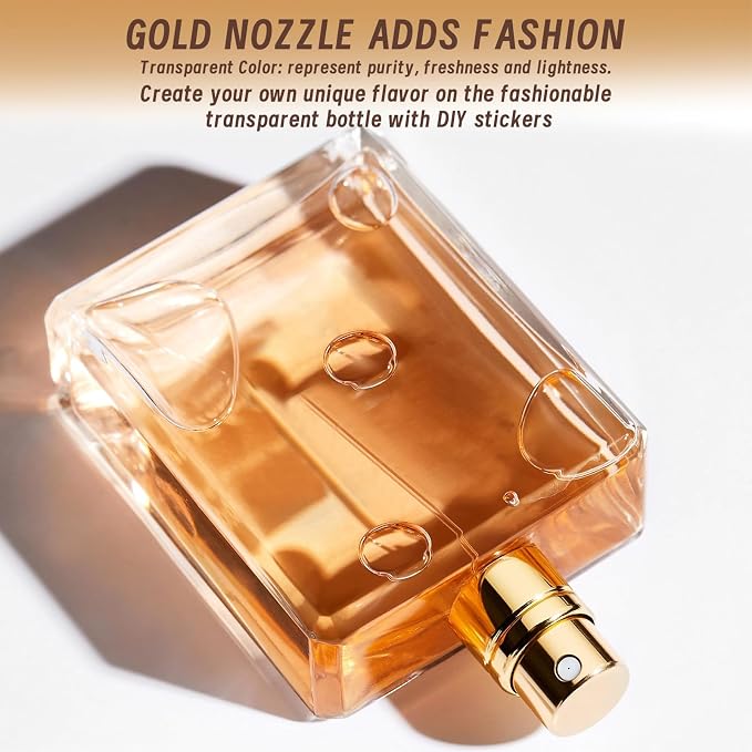 Perfume Bottle Atomizer 30ML Refillable Fine Mist Spray Bottles, Empty Glass Essential Oil Container for Travel, Handbag or Date, With Storage Bag & Funnels(Classic Fashion)