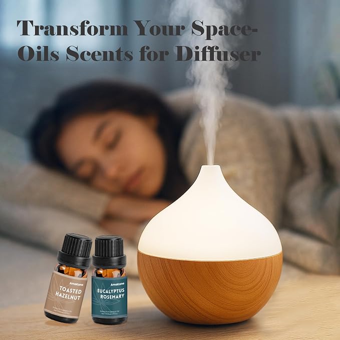 AmaKane Winter Fragrance Oil, Holiday Diffuser Oil Scents, Candle Scents for Candle Making, Soap Making Scents, Oud Vanille, Frosted Fir, Leather Almond and More Essential Oils 6x10ml