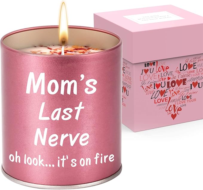 Gifts for Mom Birthday from Daughter Son, Christmas Stocking Stuffers Gifts for Mom Present Mothers Day Great ldeas Funny Unique New Mother Thanksgiving Adoptive 9oz Scented Candle