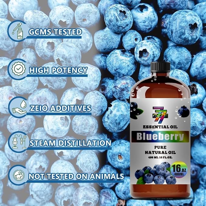 Blueberry Essential Oil – Sweet Blueberry Oil for Diffuser, Humidifier, DIY Candles, Soap, Home, Gift – 16 fl oz (480 ml) – GV77ZF