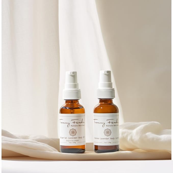 TAMMY FENDER - Sweetest Dreams Gift Set | Natural, Organic, Cruelty Free, Non-Toxic Skincare | Nourish Skin Overnight | Bulgarian Lavender Body Oil + Serene Lavender Body Lotion (1oz Each)