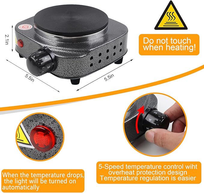 BBAXI Candle Making Kit with Electronic Hot Plate,Candle Wax Melter for Melting,Including Pouring Pot, Hot Plate,2lb Soy Wax,Stain Spoon,Cotton Wicks,Center Devices,Wick,Thermometer.