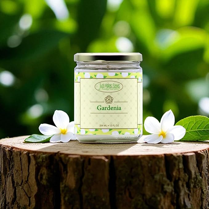 Gardenia Scented Blended Soy Candle by Just Makes Scents (12 oz)