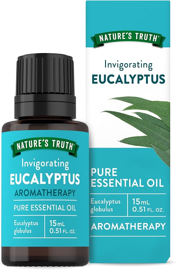 Nature's Truth Eucalyptus Essential Oil | 15 mL | for Diffuser, Aromatherapy, and Massage | Pure Plant Based, Non-GMO & Gluten Free