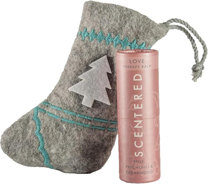 Scentered Aromatherapy Love Balm Christmas Stocking Gift for Emotional Wellbeing - Essential Oils Roll On with Rose & Ylang Ylang - Self-Care Stocking Stuffers for Women