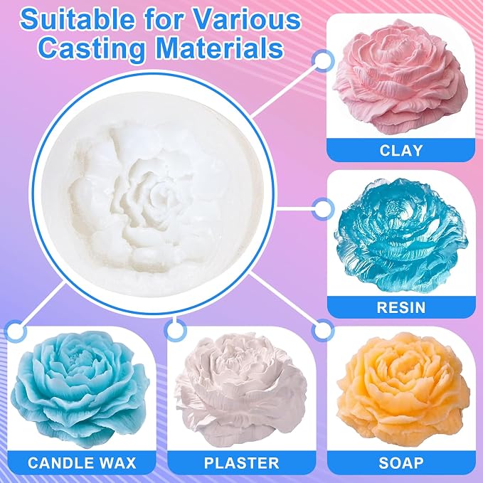 Silicone Mold Making Kit, 22oz 15A Elastic Liquid Silica Gel for Casting Resin molds and Candle & Soap Mold,Fast Cure Translucent Platinum Silicone Rubber