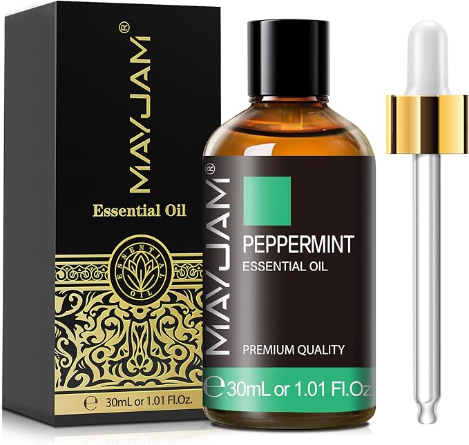 Peppermint Essential Oil, MAYJAM Peppermint Oil for Diffusers for Home, 30ML Pure Essential Oils for Humidifiers or DIY Bath Bomb for Home-1.01FL.OZ