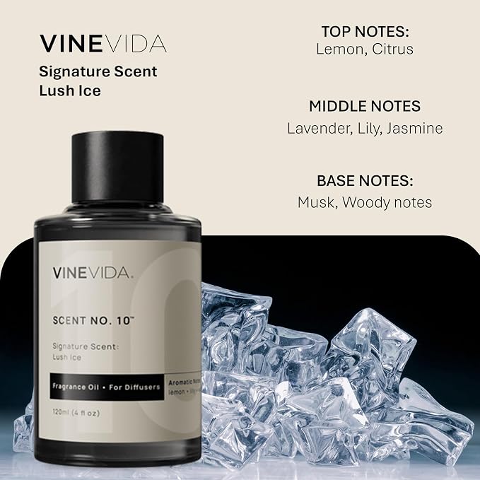 VINEVIDA Lush Ice Fragrance Oil for Cold Air Diffusers - 4 Fl Oz - Essential Oils for Diffuser Oil Refill & Air Freshener Room Spray