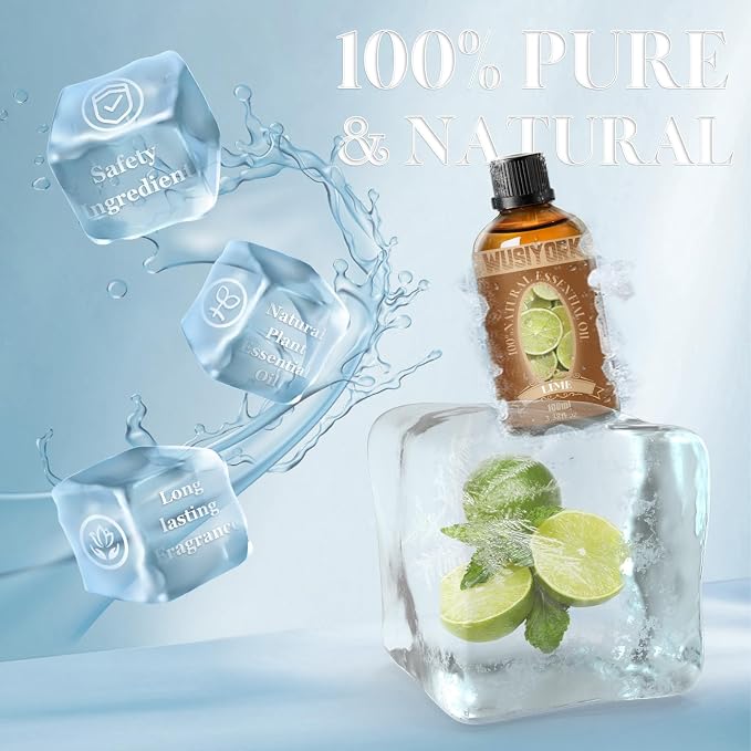 Lime Essential Oil 100ML - 100% Pure and Natural Therapeutic Grade Oils for Aromatherapy Diffuser - 3.4 Fl Oz/Lime