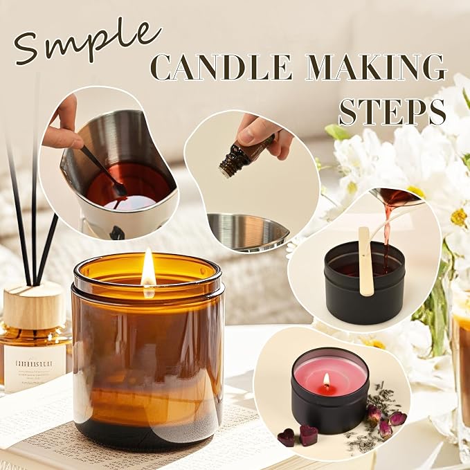 SHOWIN Candle Making Kit, DIY Candle Making Supplies for Adults, Starter Soy Wax Candle Kit with Candle Tins, Scented Home Decoration