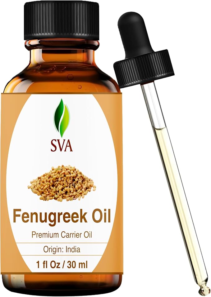 SVA Fenugreek Oil 1 Fl Oz - for Face, Skin Care, Hair Care, Scalp Massage & Body Massage – Carrier Oil with Dropper