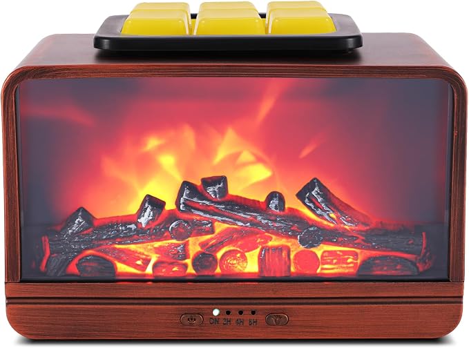 Wax Melt Warmer, Dynamic Flame Fireplace Wax Warmer Wax Melter for Scented Wax with Timer, Scentsy Wax Warmer Fragrance Oil Burner Wax Burner for Home Decor for Mama