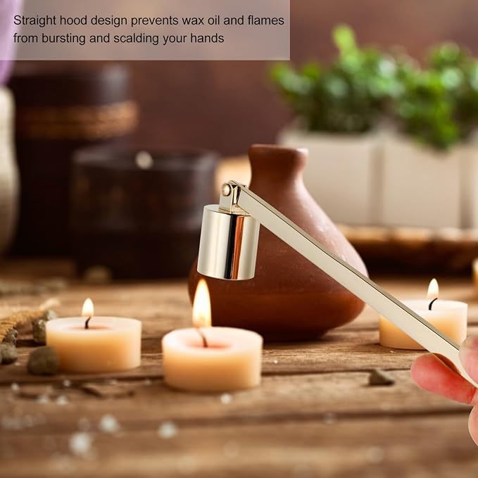 IMIKEYA Candle Snuffer 6.69 Inch Stainless Steel Candle Extinguisher with Ergonomic Handle for Safe and Clean Flame Extinguishing Wax Protection Accessory