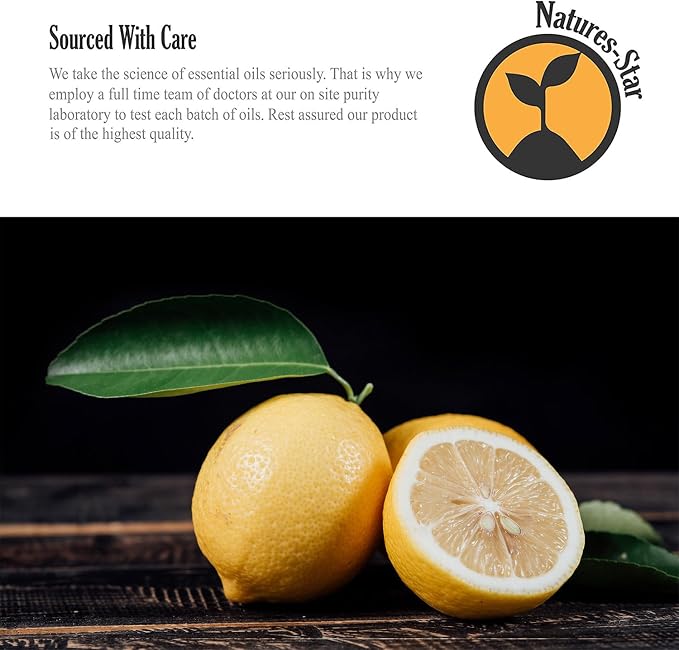 Natures-Star - Lemon Essential Oil 16 oz for Cleaning, Diffuser, Humidifier & Aromatherapy Body Massage – Oil for Skin, Home Candle Making & Lemon Fragrance Scent