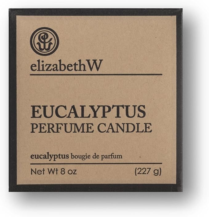 elizabethW, Eucalyptus Perfume Candle, 8 Ounces, Soy Wax, Eucalyptus Scent