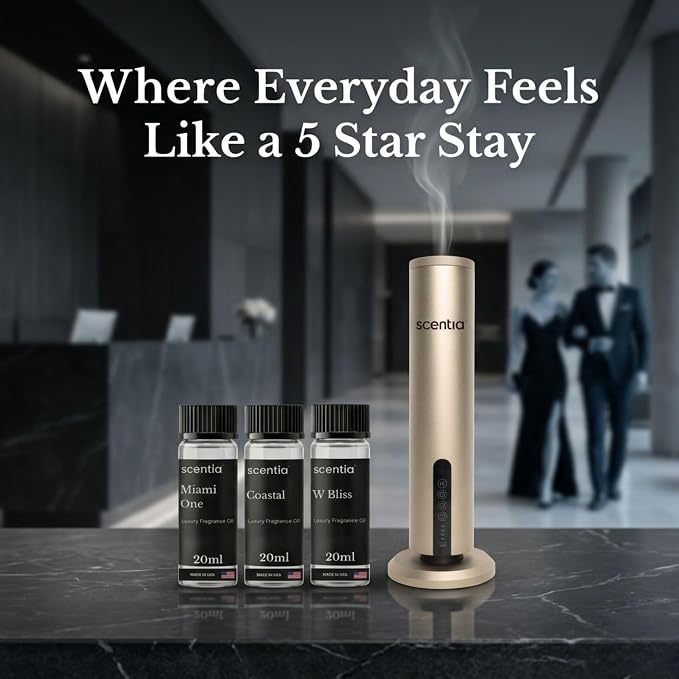 Scentia Hotel Diffuser Oil Gift Set, 3x20ml - Miami One, Coastal & W Bliss Fragrance Oils Inspired by 1 Hotel Miami & W Hotel - Made in USA, IFRA Certified - Aromatherapy Discovery Set