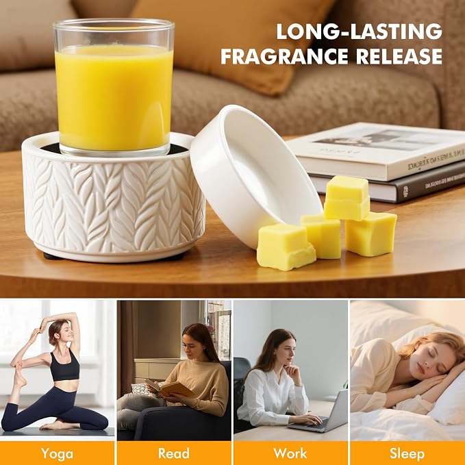 EQUSUPRO Wax Melt Warmer for Scented Wax Melts- Electric 4 in-1 Ceramic Candle Wax Warmer Burner Fragrance Wax Melter for Home Office Bedroom Living Room Decor & Gifts for Women