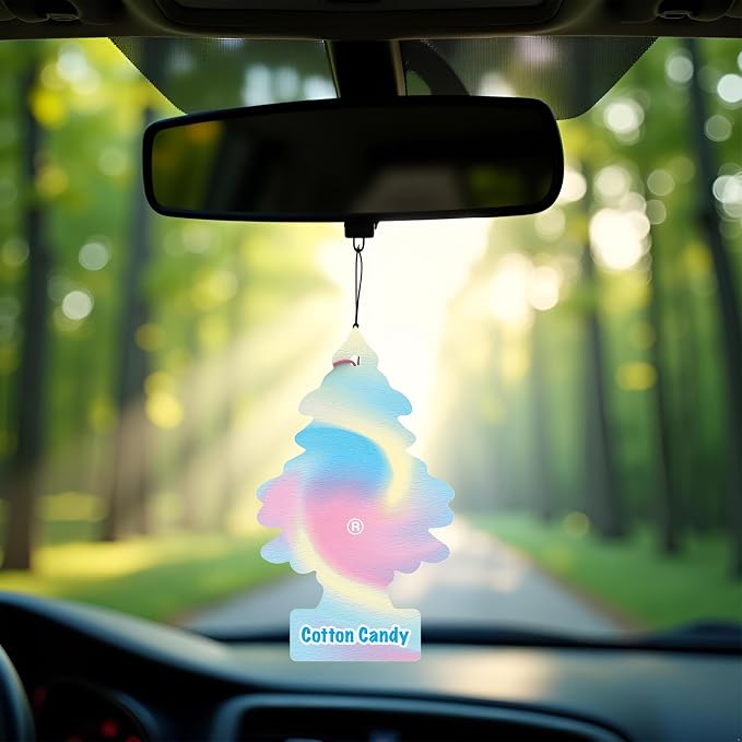 LITTLE TREES Car Air Freshener | Hanging Paper Tree for Home or Car | Cotton Candy | 3 Pack