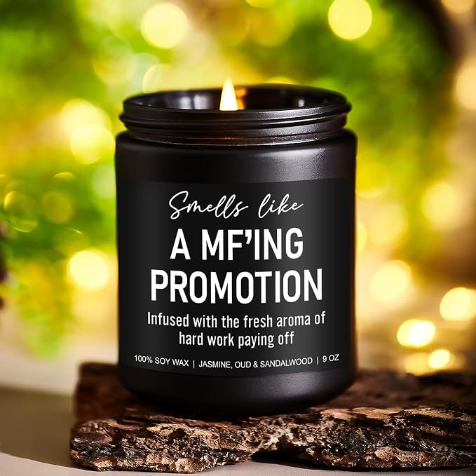 Younift Funny Scented Candles, Promotion Gifts for Women, Men - Congratulations on Your Promotion, New Job Gifts - Job Promotion Decorations - 9 oz