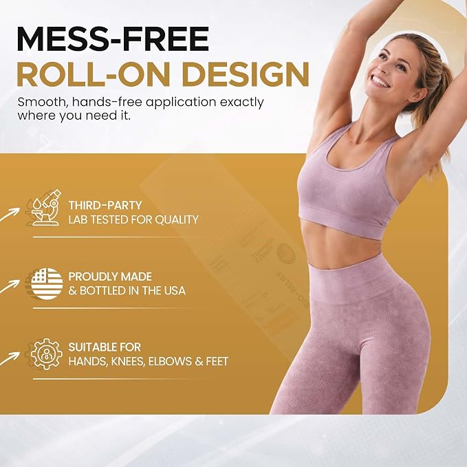 Bio-Relief Turmeric Roll-On – Turmeric Botanical Oil Roller for Neck, Shoulders & Body, Easy Glide Herbal Roll On, Non-Greasy Skin Care Oil, Portable Self-Care Roller