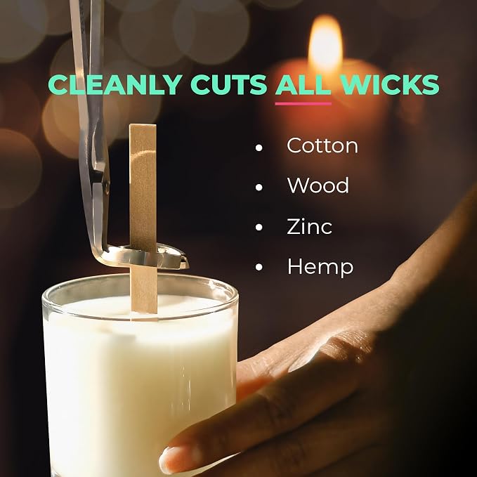 VViViD Candle Wick Trimmer Scissors, Stainless Steel, for Cutting and Clipping Wicks, Supplied with A Wax Melting Bag