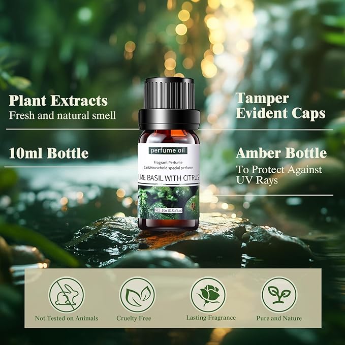 42 Pcs Essential Oil Set for Diffuser 10ml Sweet Orange Lavender Lemongrass Peppermint Eucalyptus Rose Each Fragrance Oil for Candle Making, Soap Making, Aromatherapy, Humidifiers (Classic)