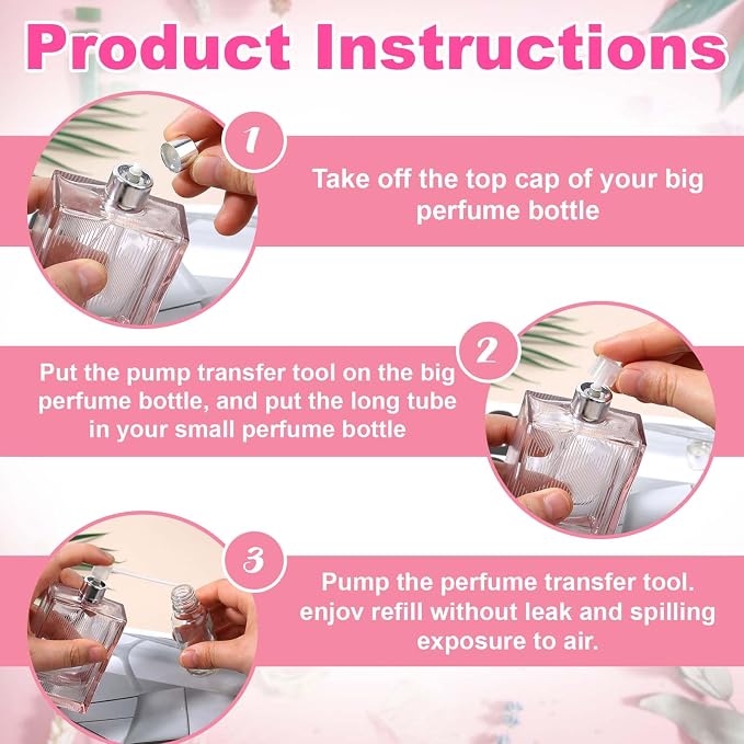 35 PCS Perfume Dispenser Pump, Cosmetic Dispenser Pump, Perfume Refill Pumps, Transfer Tool for Travel Refillable Perfumes Spray Bottle