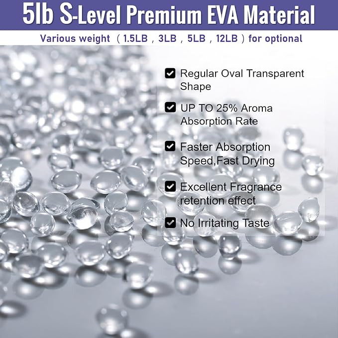 MUBYOK 5lb Premium Unscented Aroma Beads for DIY Car Freshies Eva Beads Bulk Supplies