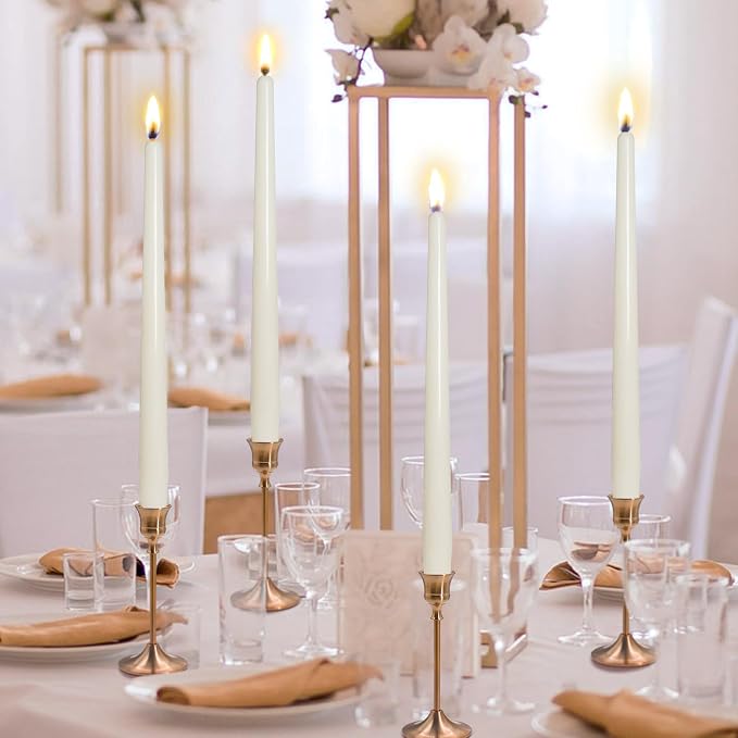 Candlesticks Long Taper Candle,Unscented 10 Inches Cream White Candle Sticks Smokeless Tapered Candles for Home Décor Holiday Gifts